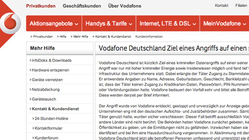 Vodafone Germany Statement